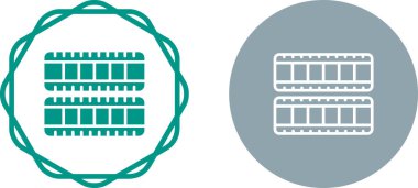 film şeridi simgeleri ayarlandı, vektör illüstrasyonu basit tasarım