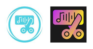 Beyaz arkaplan üzerindeki ses simgelerinin kesme araçları, vektör illüstrasyonu 