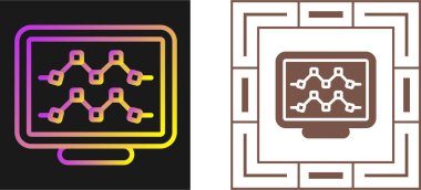 Bilgisayar Basit Simgesi, Beyaz Arkaplanda Vektör İllüstrasyonu 