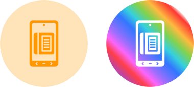 Beyaz arkaplanda izole edilmiş cep telefonu simgesi olan renk çizgisi akıllı telefonu. vektör