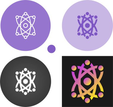 atom, bilim ve teknoloji simgeleri konsept oluşturdu