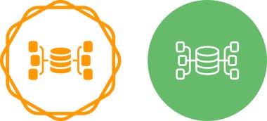  Veri Mimarisi simgeleri ayarlandı, vektör illüstrasyonu