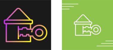 anahtar simgesi vektör illüstrasyonlu ev 