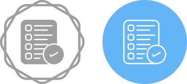 Kontrol listesi simgeleri ayarlandı, vektör illüstrasyonu 