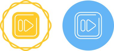 Çizgileri olan sarı ve mavi çalma düğmesi simgeleri