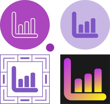 Finans grafik simgesi. İş çizelgesi. Beyaz arkaplanda grafik işareti