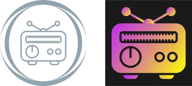 Bir dizi radyo ikonu. vektör illüstrasyonu       