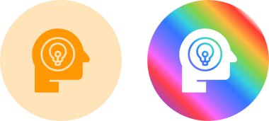 İnsan kafası ve ampul ikonu web tasarımı