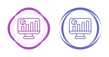 Renkli çemberler içindeki analitik grafiği görüntüleyen monitör