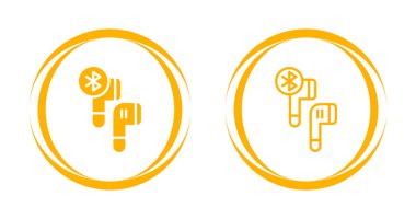 Taşınabilir kablosuz mini kulaklık seti, vektör illüstrasyonu