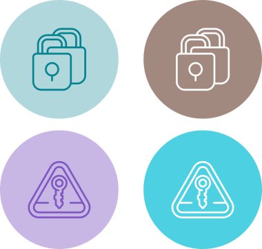 Beyaz Arkaplanda İki Asma Kilit Simgesi