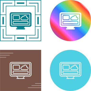 Bilgisayar İzleme Simgesi, Beyaz Arkaplanda İzole Edilmiş Gösterge İşareti, Vektör Resimleri 