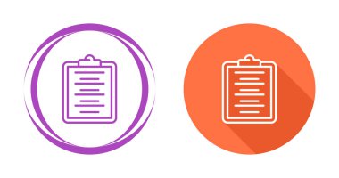 Gölge arkaplan ile izole edilmiş kontrol listesi simgesi olan beyaz pano. Rapor listesi. Anket anketi ya da anket geri bildirim formu. turuncu altıgen düğmesi.