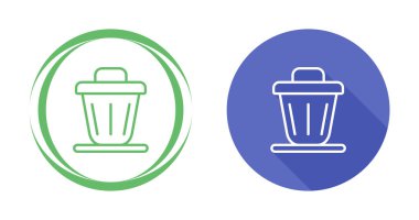 Çöp kutusu düz vektör simgeleri ayarlandı