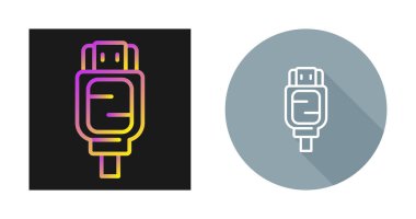 Hdmi Vektör Simgesi Beyaz Arkaplanda izole edildi. Yüksek Kaliteli Düz Stil Modern Görüntü Yüksek Tanımlı Kablo Sembolü