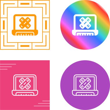 Bilgisayar Satırı Simgesi, İzole Vektör İllüstrasyonu