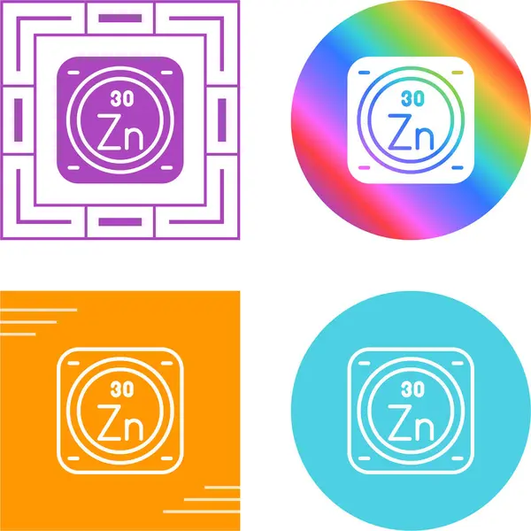 stock vector flat vector illustration of Zn icon  design