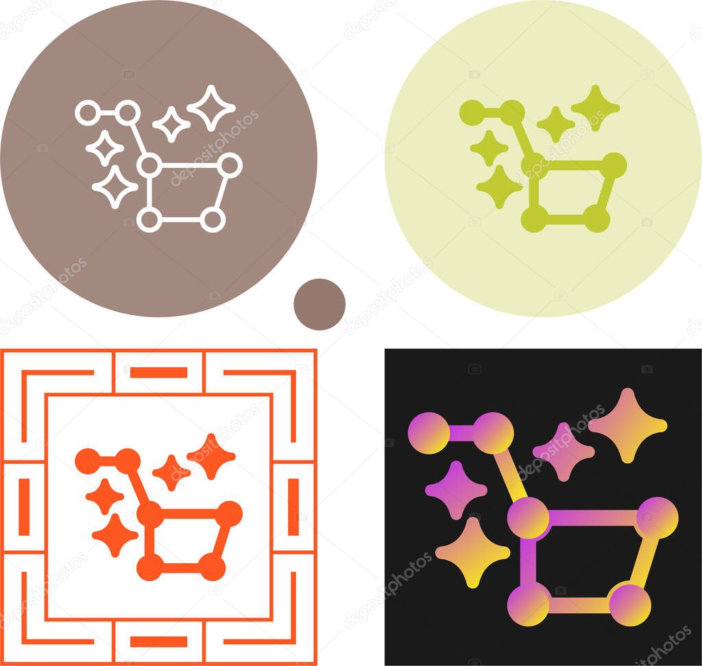 Vector illustration of the Constellation Ursa Major icon on white background