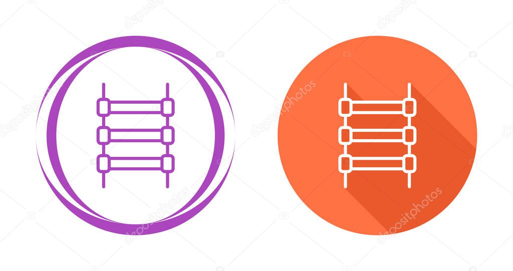 Set of track rails icons isolated on white background, vector illustration