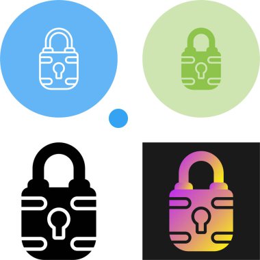 asma kilit simgesi seti, güvenlik işareti beyaz arkaplanda izole edildi. 