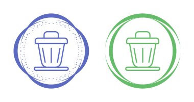 Çöp kutusu düz vektör simgeleri ayarlandı