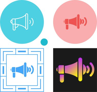 Hoparlör simgeleri ayarlandı, vektör çizimi