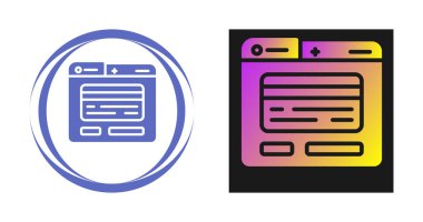  beyaz arkaplanda izole edilmiş çizgi tarayıcı pencere simgesi.