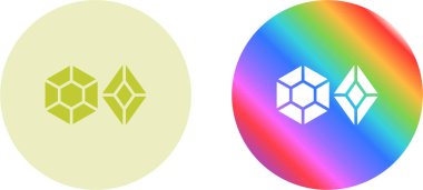 Beyaz arkaplanda izole kristal simgeleri seti