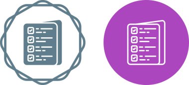 Kontrol listesi simgeleri ayarlandı, vektör illüstrasyonu 