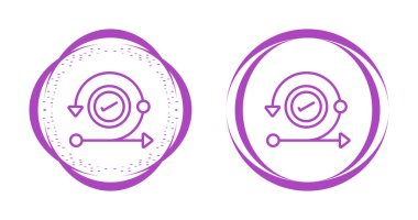 Zaman yönetimi simgesi, web işareti tasarımı, beyaz arkaplan üzerindeki vektör 