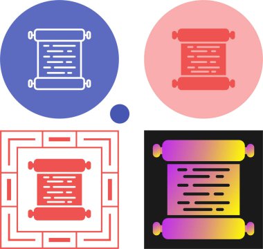Eski parşömen simgesi, vektör illüstrasyonu basit tasarım