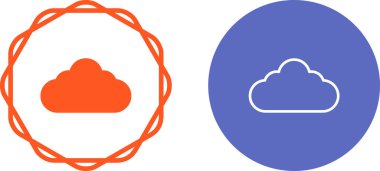 Bulut Hesaplama. Web simgesi basit illüstrasyon