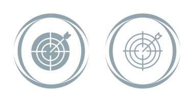 Dijital kullanım için basit bir hedef vektör simgesi tasarımı.