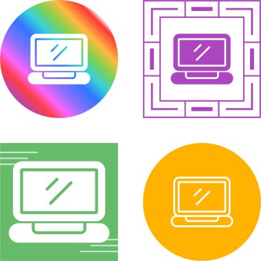 Bilgisayar İzleme Simgesi, Beyaz Arkaplanda İzole Edilmiş Gösterge İşareti, Vektör Resimleri 