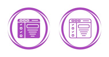 Kontrol listesi formlarını gösteren mor web arayüzü simgeleri