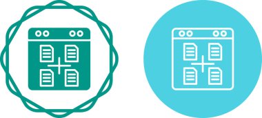 Basit bir tarayıcı simgelerinin düz tasarım çizimi. Vektör illüstrasyonu