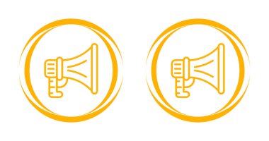 megafon simgeleri beyaz arkaplanda resimleme ayarladı