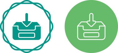 Beyaz arkaplanda izole edilmiş gelen kutusu simgeleri kümesi, vektör illüstrasyonu  