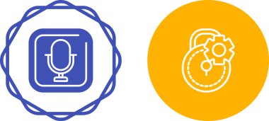 Asma kilit dişli dairelerinin yanında mikrofon simgesi