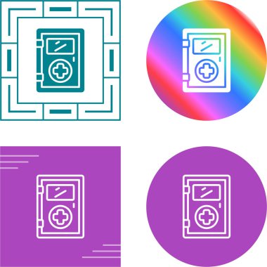 İlk yardım çantası, acil sağlık kutusu ikonu. Düz vektör çizimi beyaz arkaplanda izole edildi