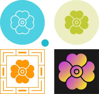 çiçek simgeleri ayarlandı, vektör illüstrasyon tasarım şablonu