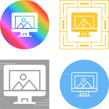 Bilgisayar Simgesi Vektör Resimleri Beyaz Arkaplanda İzole Edildi 