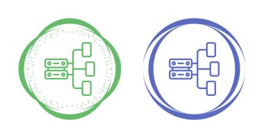Sunucu teknoloji simgeleri ayarlandı, vektör illüstrasyonu 