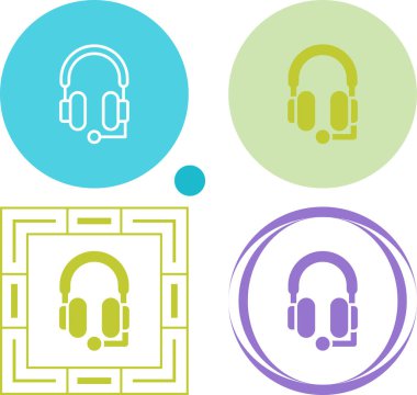 kulaklık simgeleri web illüstrasyonunu ayarlar