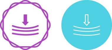 Eğik Satır Simgesine Aşağı Ok Baskısı