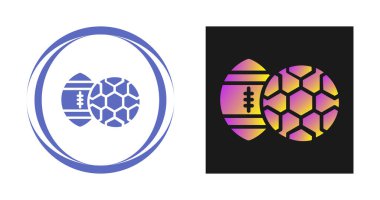 Futbol ve futbol topları vektör illüstrasyonunu simgeler 