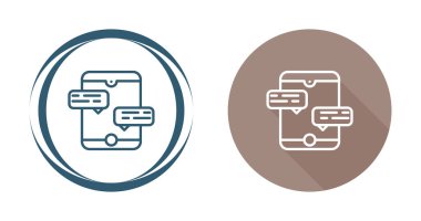 Sohbet baloncukları simgeleri olan akıllı telefon seti, vektör illüstrasyonu basit tasarım