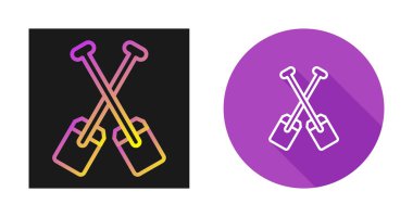 Beyaz arkaplanda izole edilmiş kürek simgeleri kümesi, vektör illüstrasyonu 