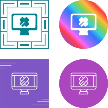 Bilgisayar İzleme Simgesi, Beyaz Arkaplanda İzole Edilmiş Gösterge İşareti, Vektör Resimleri 