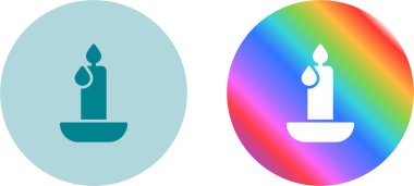 Beyaz arkaplanda izole edilmiş yanan mum simgesi seti. Vektör illüstrasyonu 